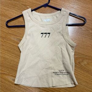 PacSun Tan Tank Top with Black Graphic